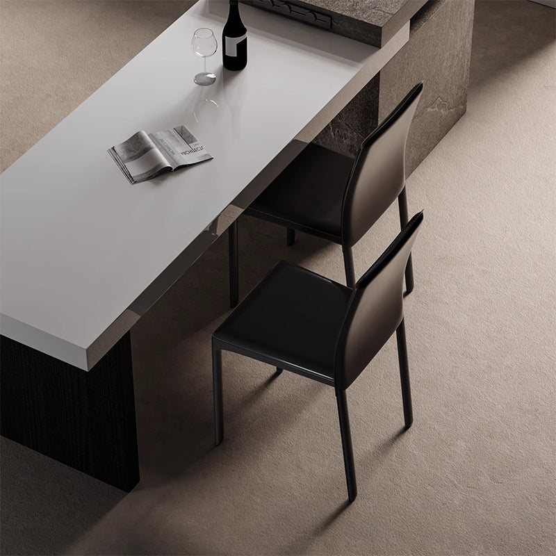 Minimalist Saddle Leather Dining Chair