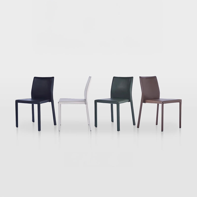 Minimalist Saddle Leather Dining Chair