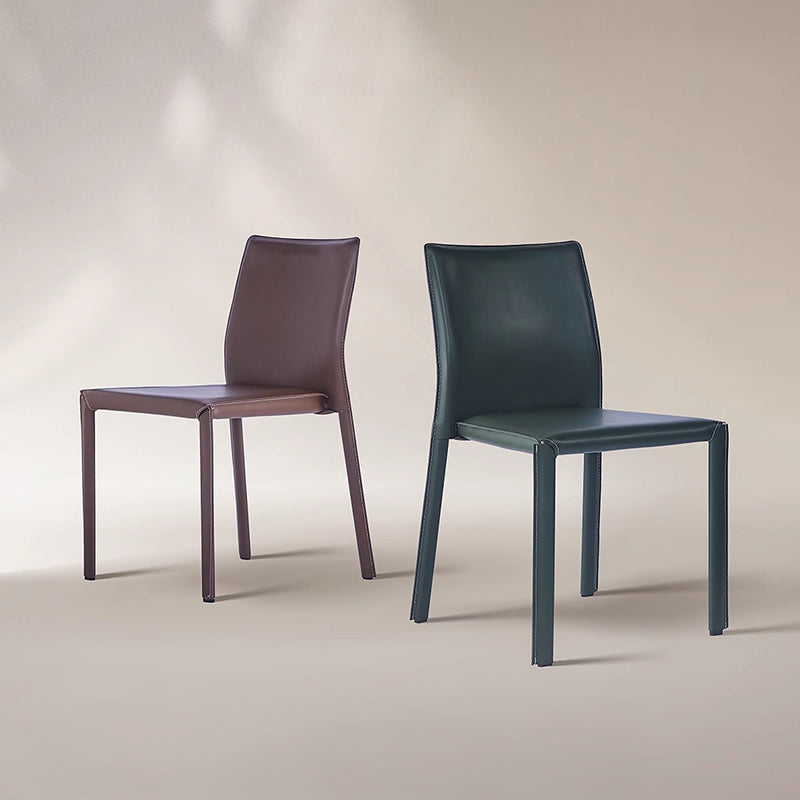 Minimalist Saddle Leather Dining Chair