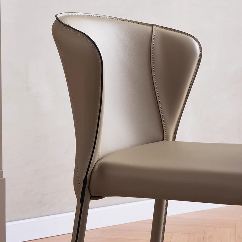 Shell Design Saddle Leather Chair