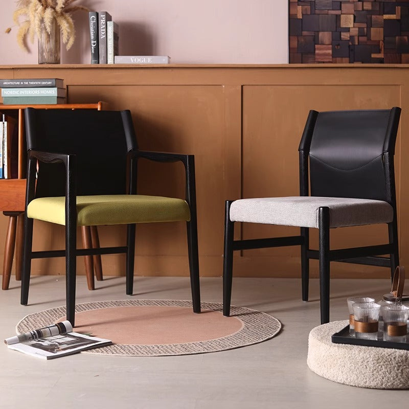 White Ash Saddle Leather Dining Chair