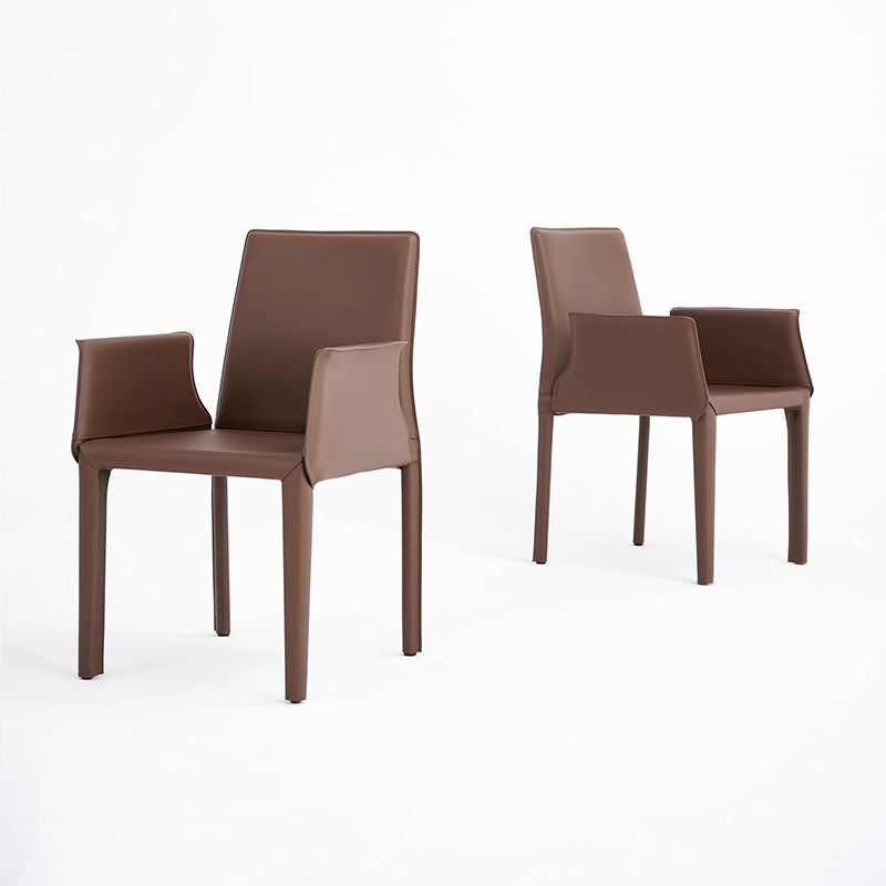 Leather-look dining armchair