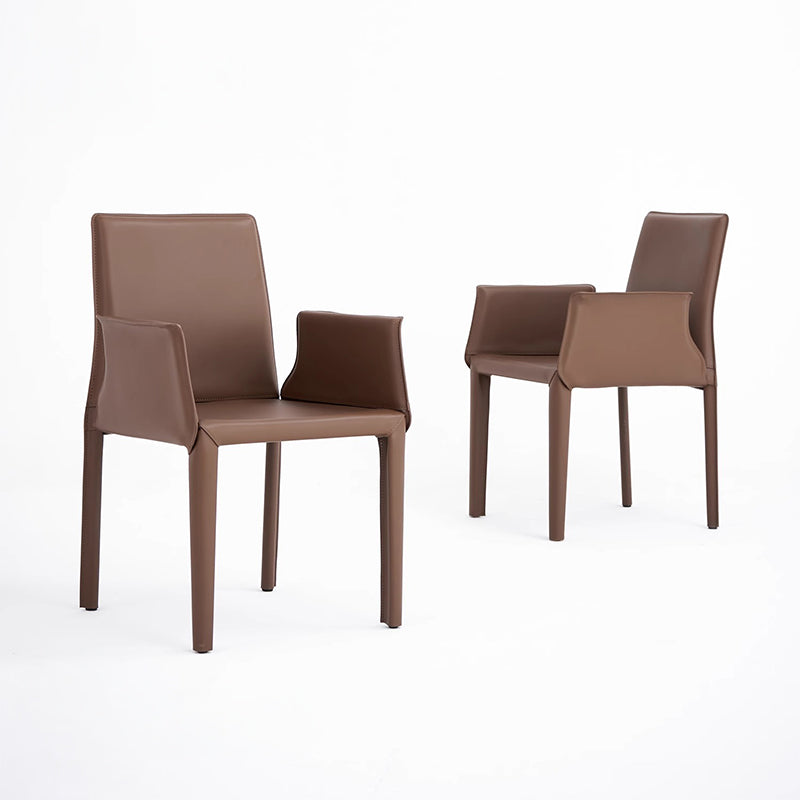 Leather-look dining armchair