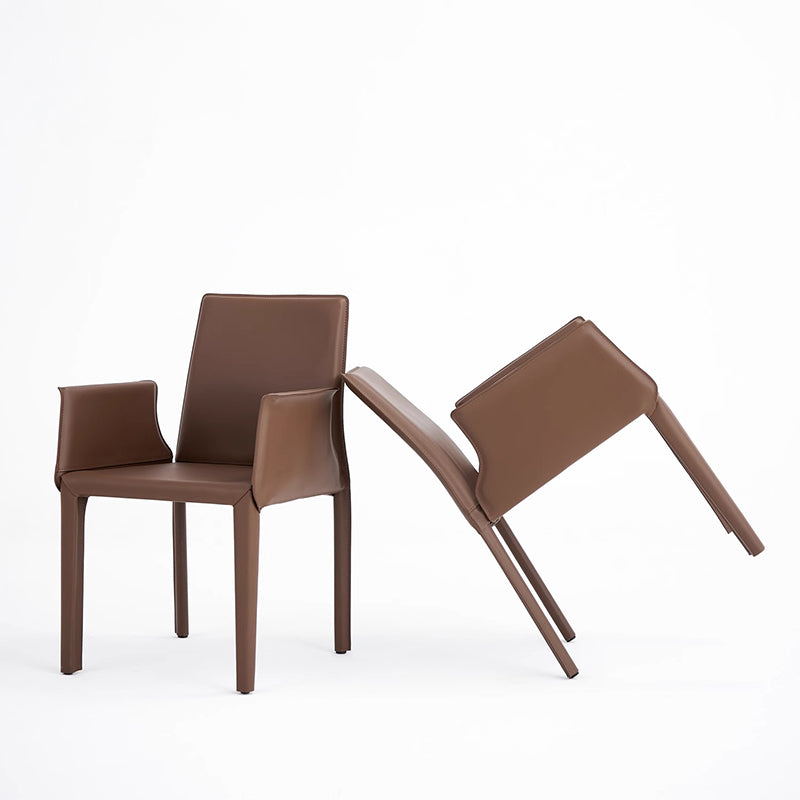 Leather-look dining armchair