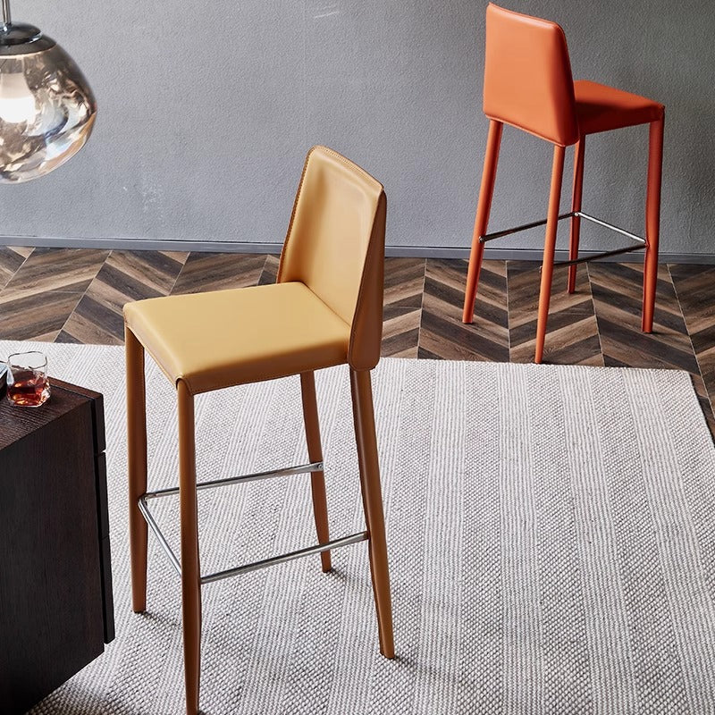 Leather-like high-back counter chair