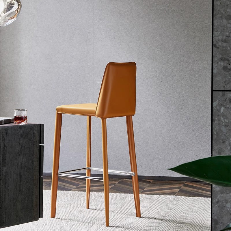 Leather-like high-back counter chair