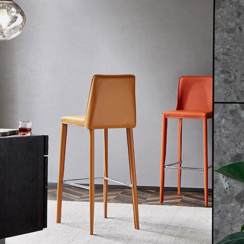 Leather-like high-back counter chair