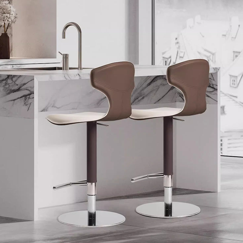 Leather-like swivel counter chair