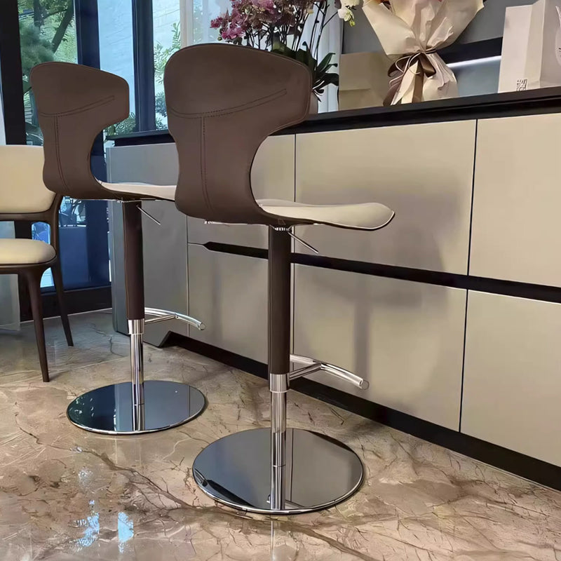 Leather-like swivel counter chair
