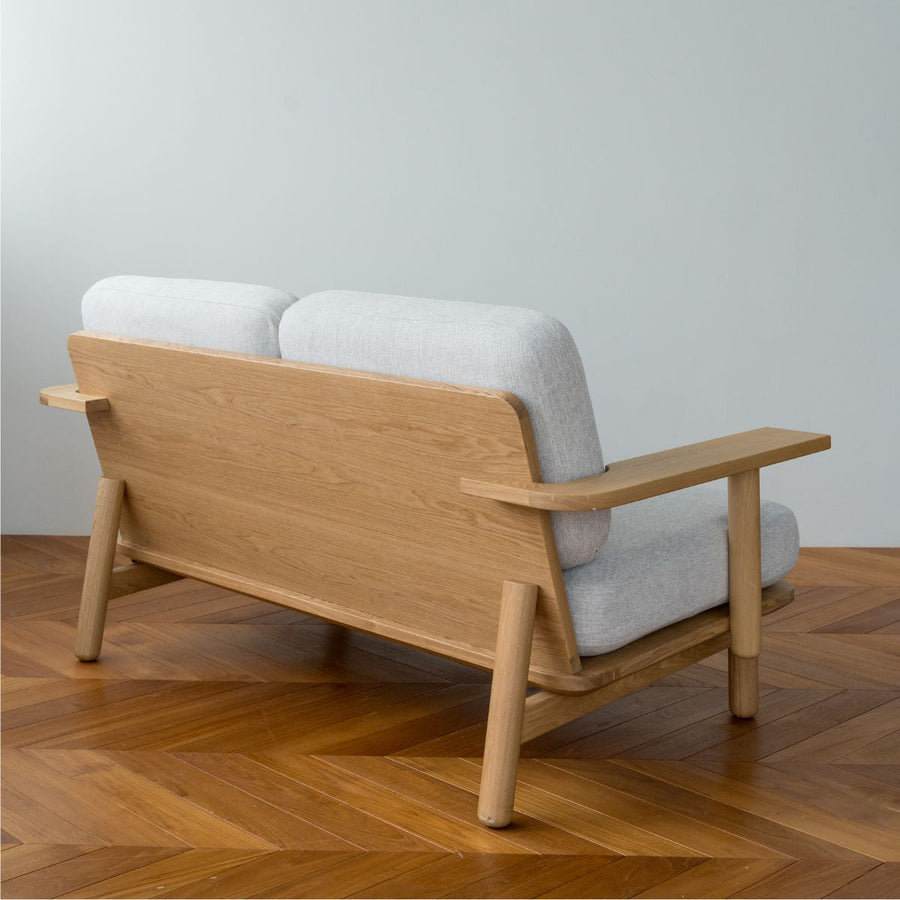 KUUM Living Table Φ850 突板 KUUM Sofa Wood 2P リビングソファ セットA（2点セット）