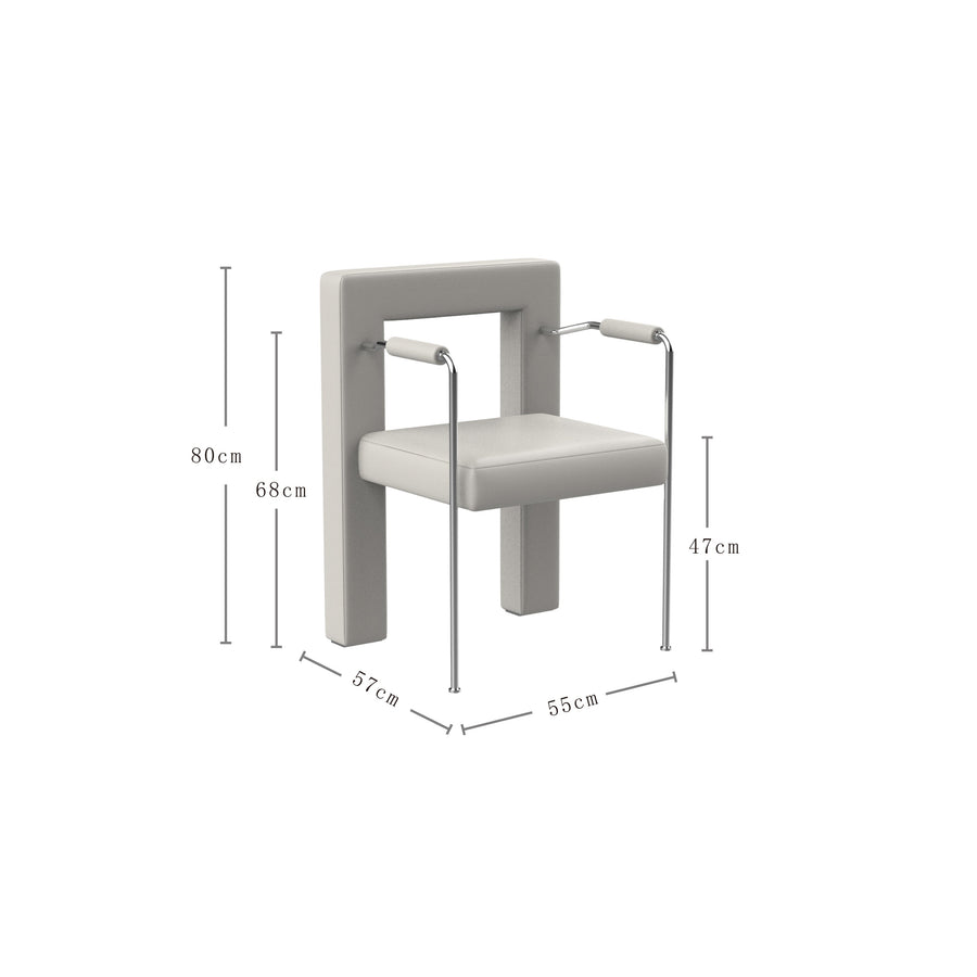 Retro modern mixed material dining chair