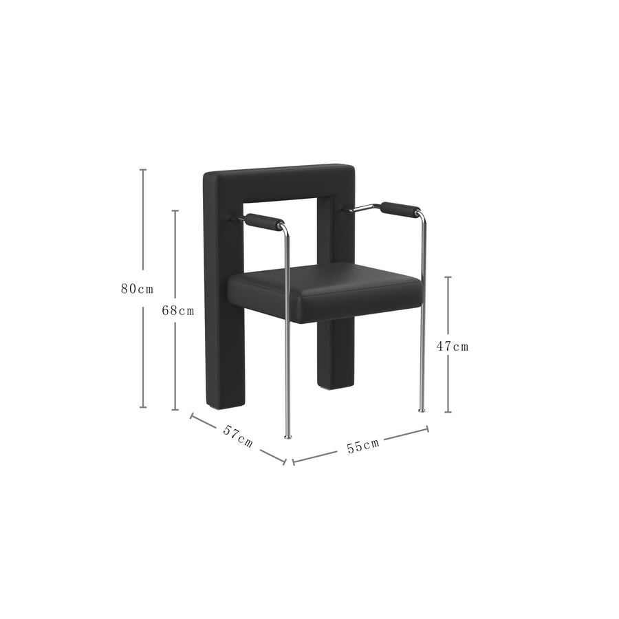 Retro modern mixed material dining chair