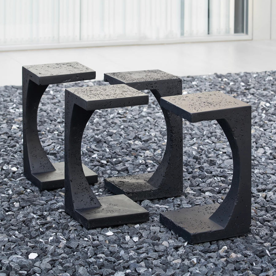 Drum-shaped side table