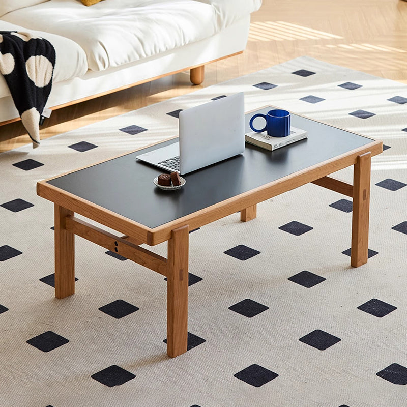 Cherry wood ceramic bicolor low table