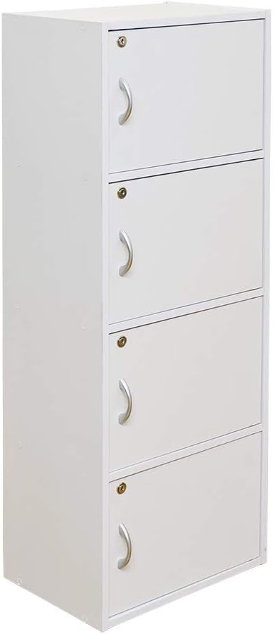 Basic design wooden 3-tier/4-tier rack with doors