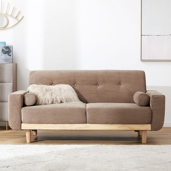 2-seater sofa with natural wood legs