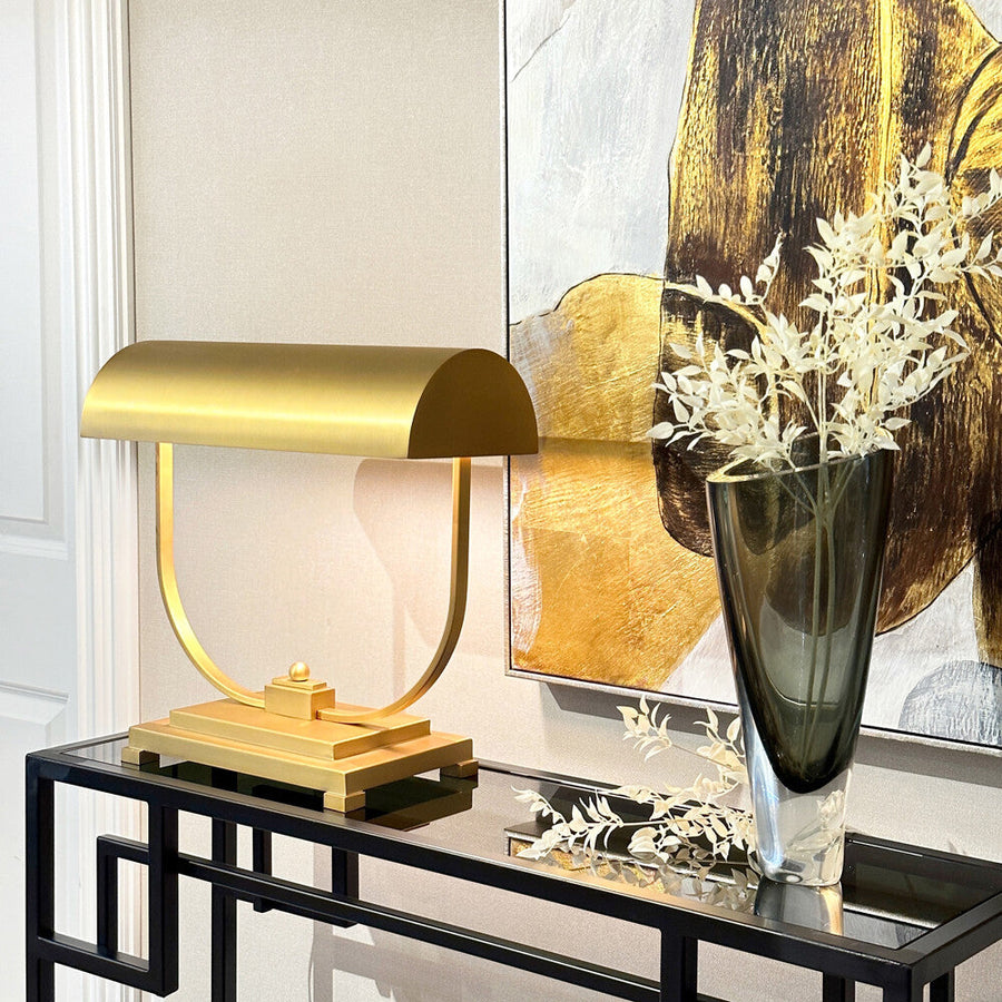 Luxury Steel Shade Gold Table Lamp
