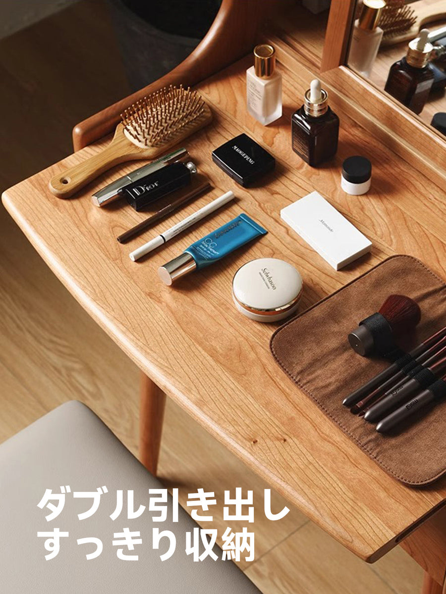 Compact wooden dresser with mirror