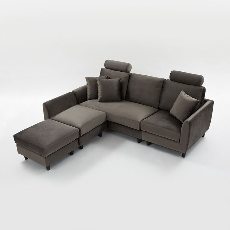 Velvet-like 3-seater couch sofa High-back sofa
