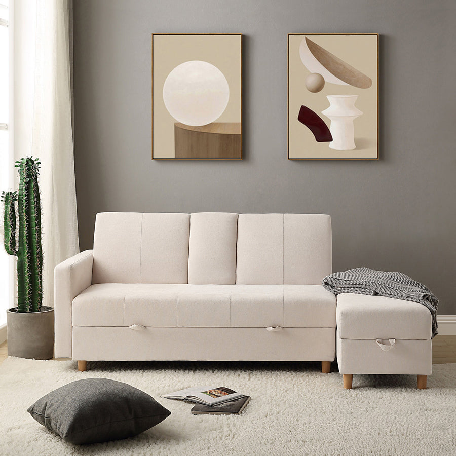 Multifunctional 3-seater sofa with storage