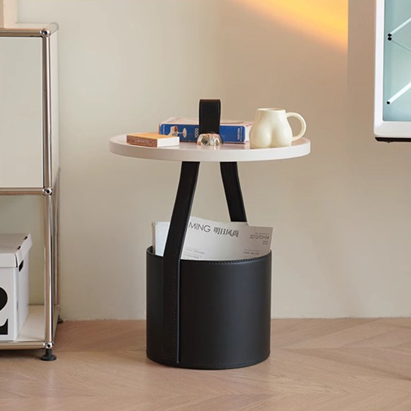 Portable Leather Side Table