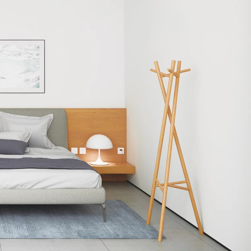 Natural wood coat stand