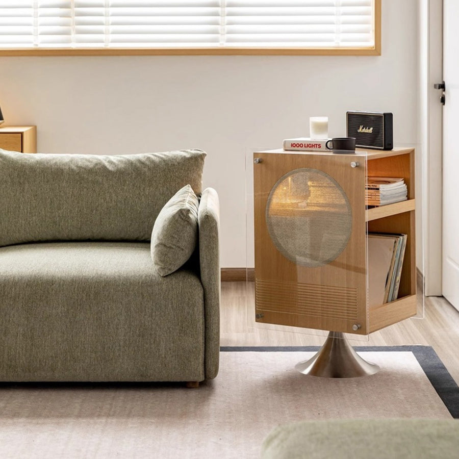 Natural wood audio cabinet