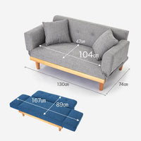 LOWYA(ロウヤ) 2人掛けソファ ソファベッド 天然木脚 ファブリック