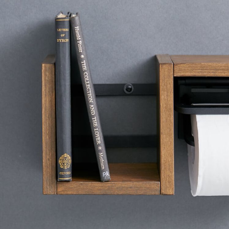 トイレットペーパーホルダー ツインタイプ 棚付き ヴィンテージ