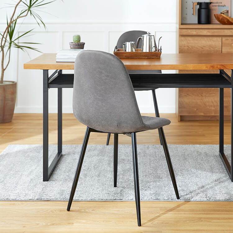 Set of 2 dining chairs, industrial, vintage style, steel legs