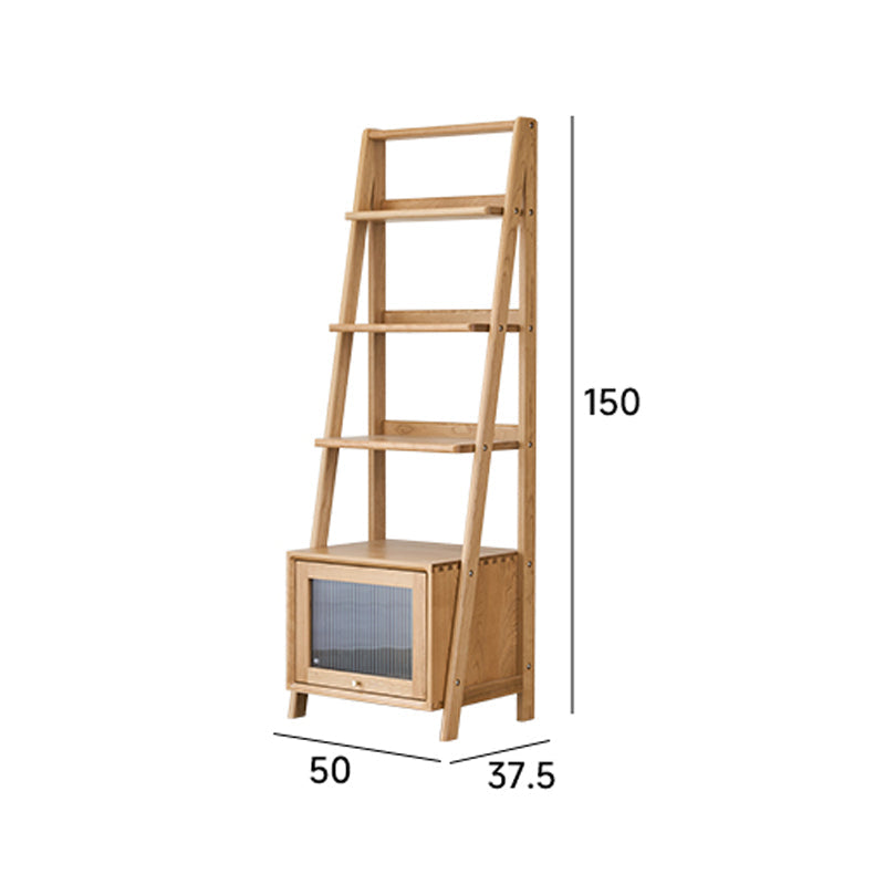 Open wood rack with mall glass door