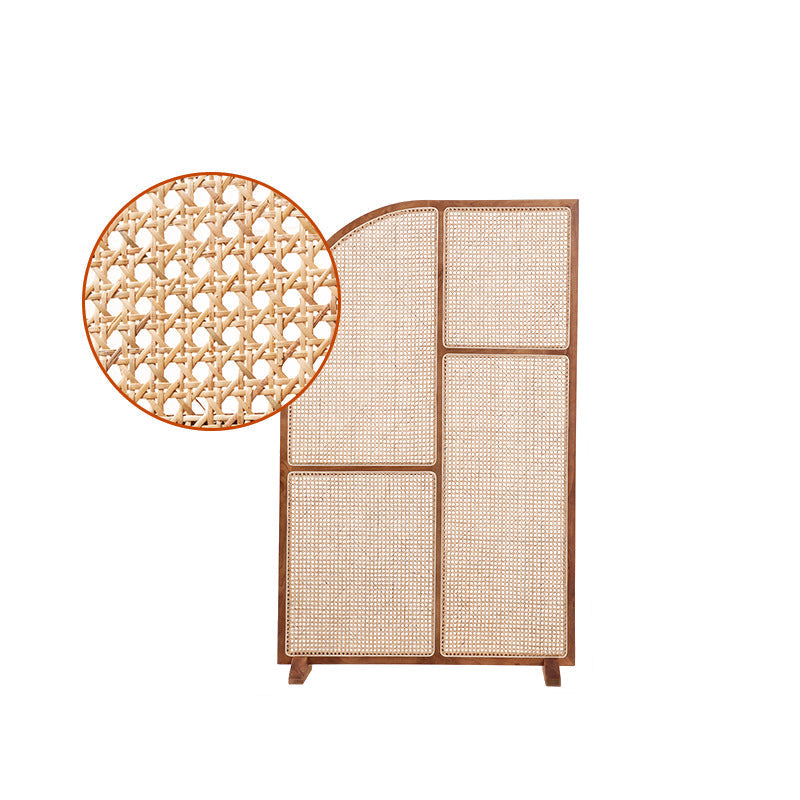 Wooden Rattan Folding Screen