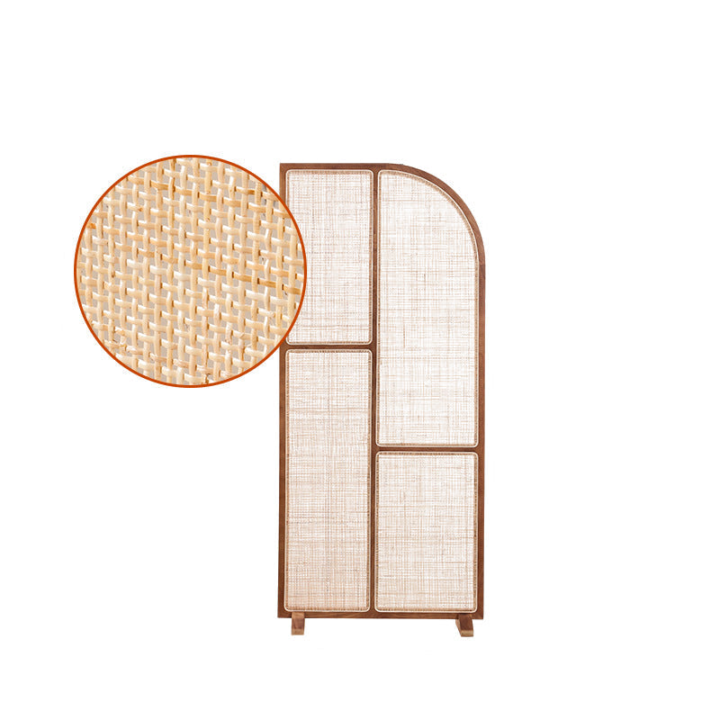 Wooden Rattan Folding Screen