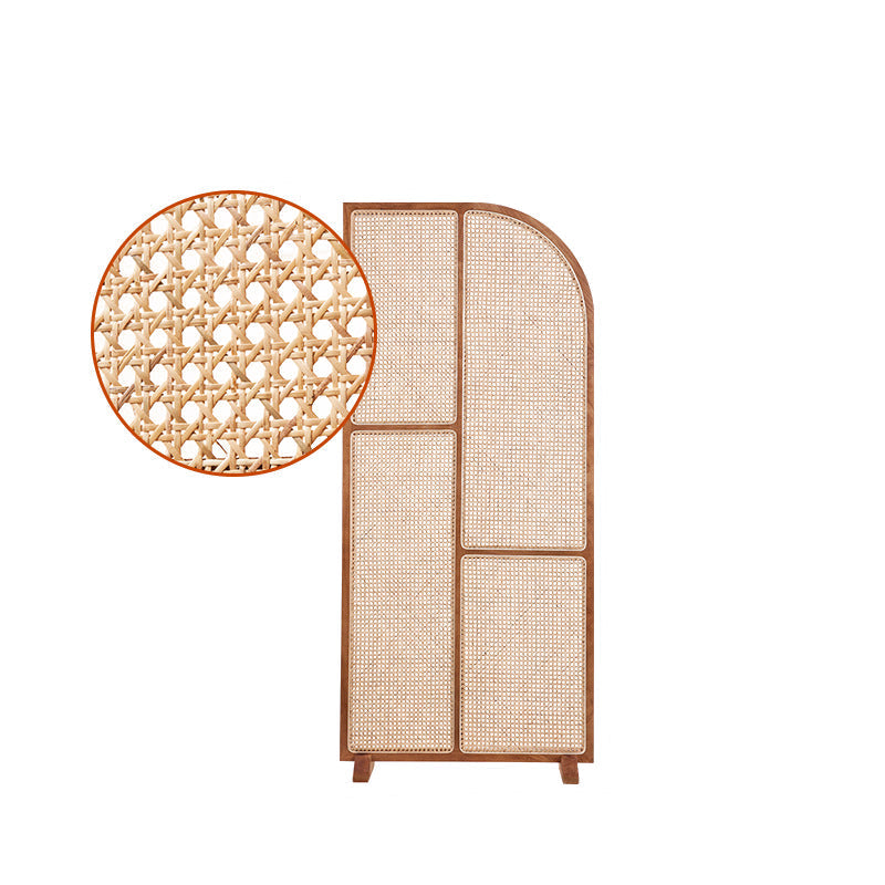 Wooden Rattan Folding Screen
