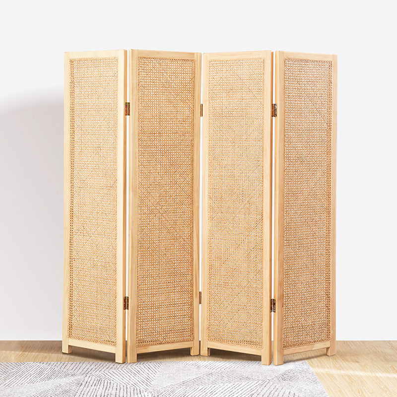 Rattan woven mesh partition