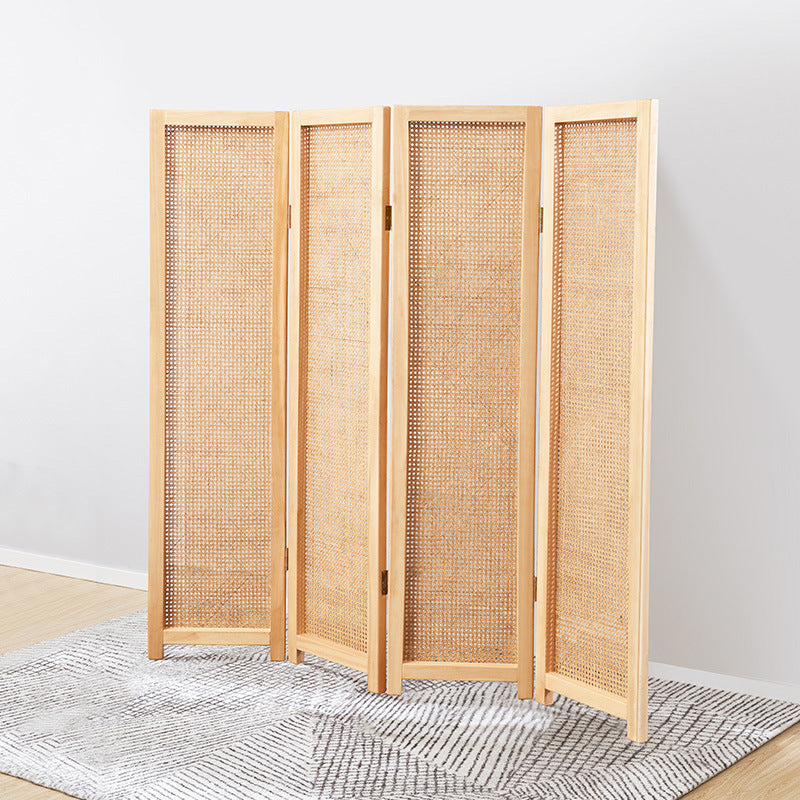 Rattan woven mesh partition