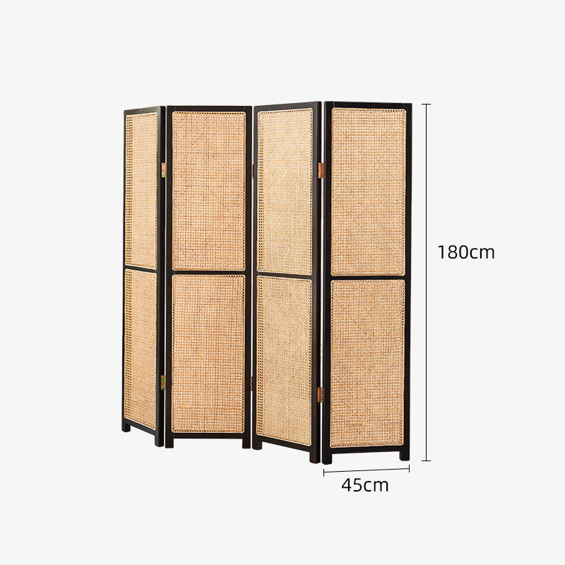 Rattan woven mesh partition