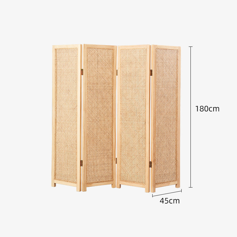 Rattan woven mesh partition