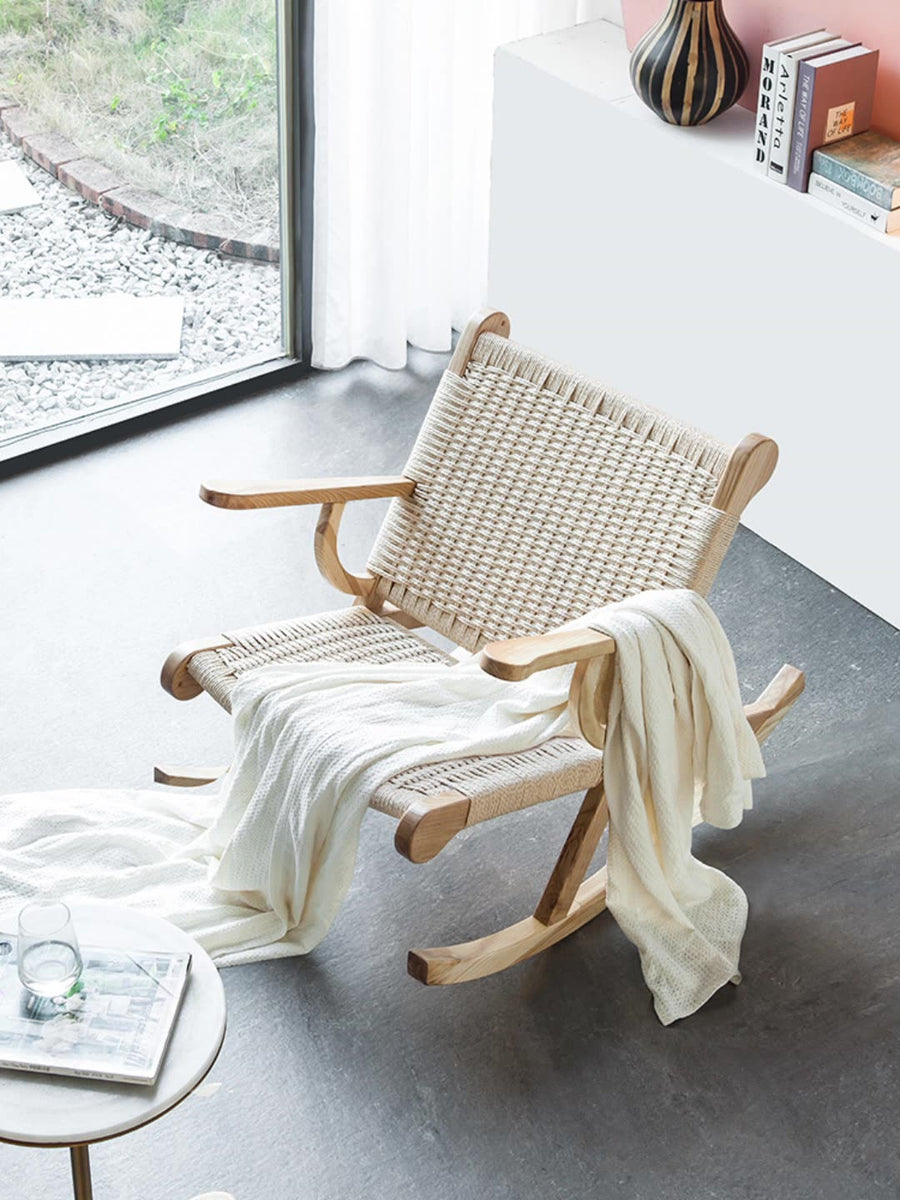 Natural rattan rocking chair