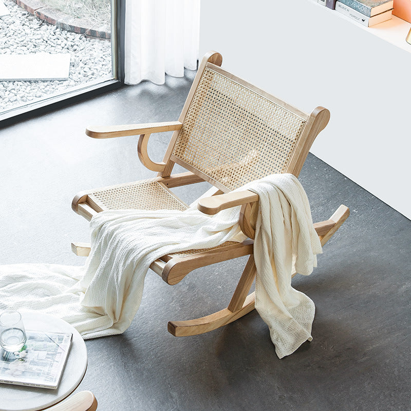 Natural rattan rocking chair