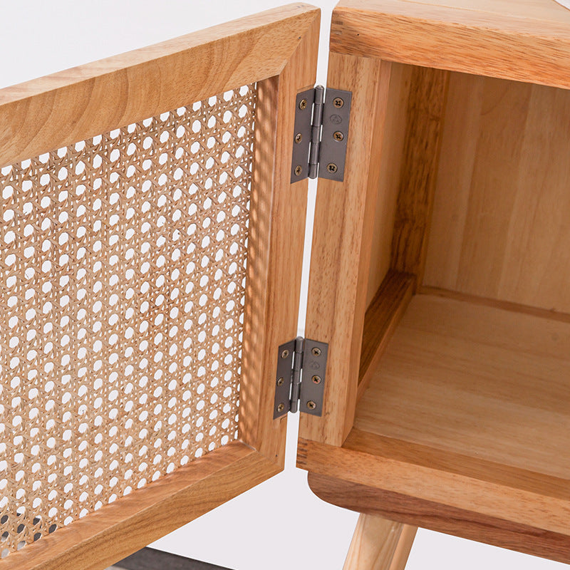 Rattan style wooden magazine rack