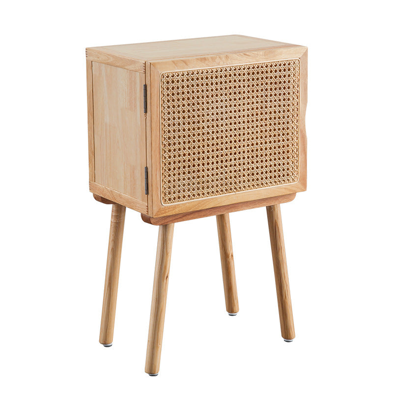 Rattan style wooden magazine rack