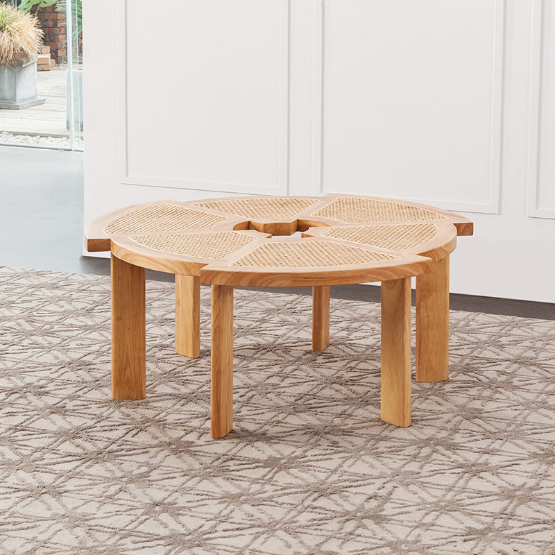Japanese style rattan round table