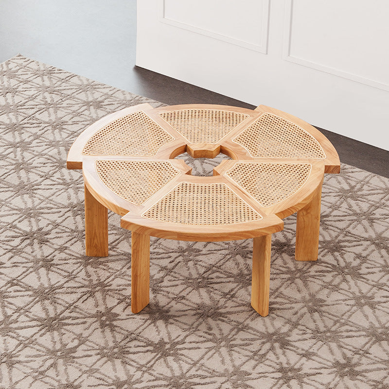 Japanese style rattan round table