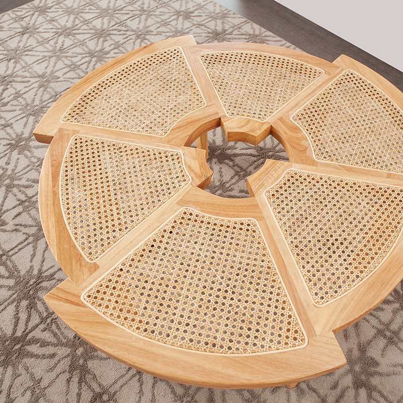 Japanese style rattan round table