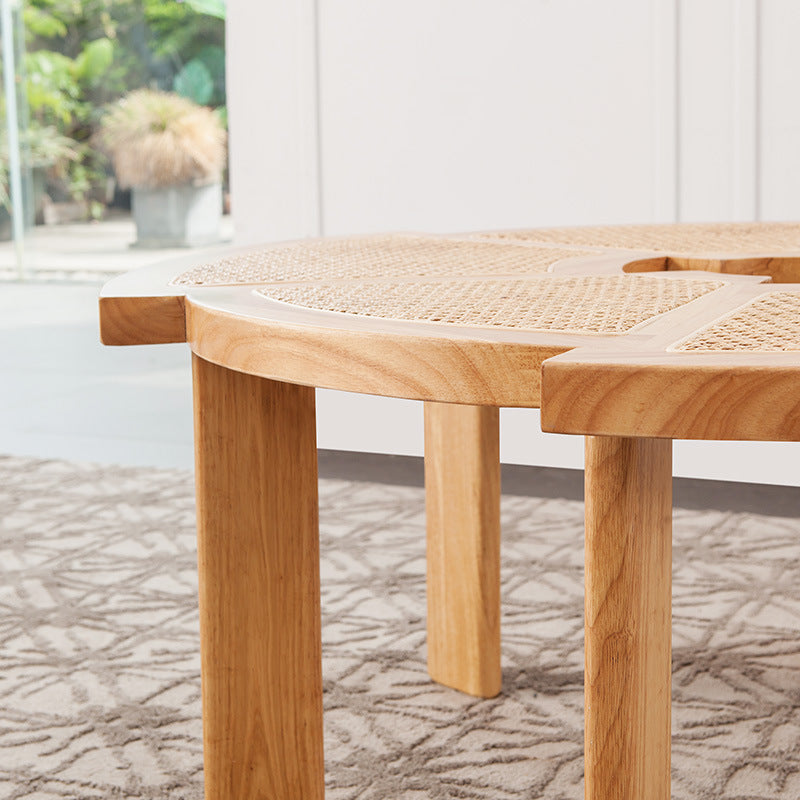 Japanese style rattan round table