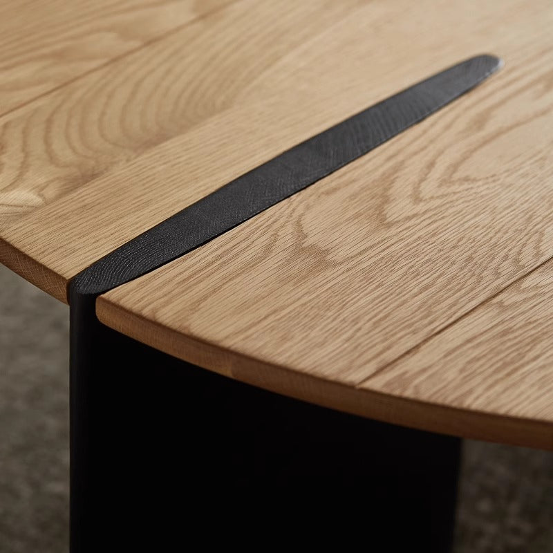 White oak bicolor round tea table