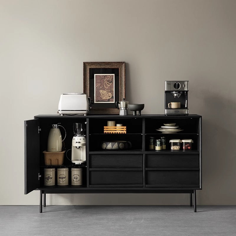 White ash wood natural wood black kitchen board