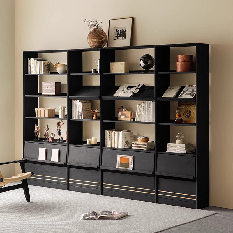 White ash wood natural wood combination bookshelf