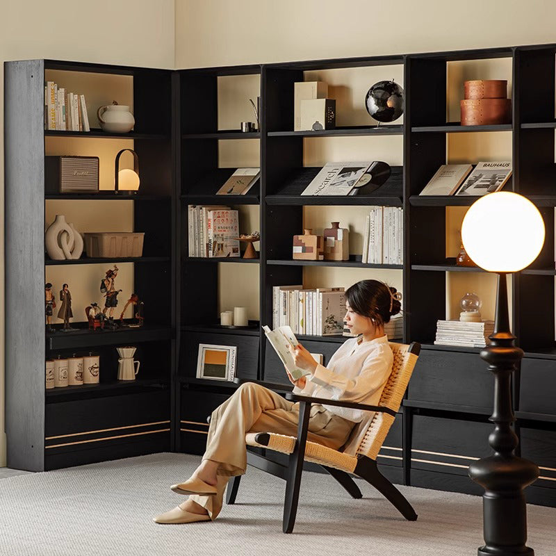 White ash wood natural wood combination bookshelf